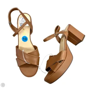 Sandals Heels Block By Unisa In Brown, Size: 10