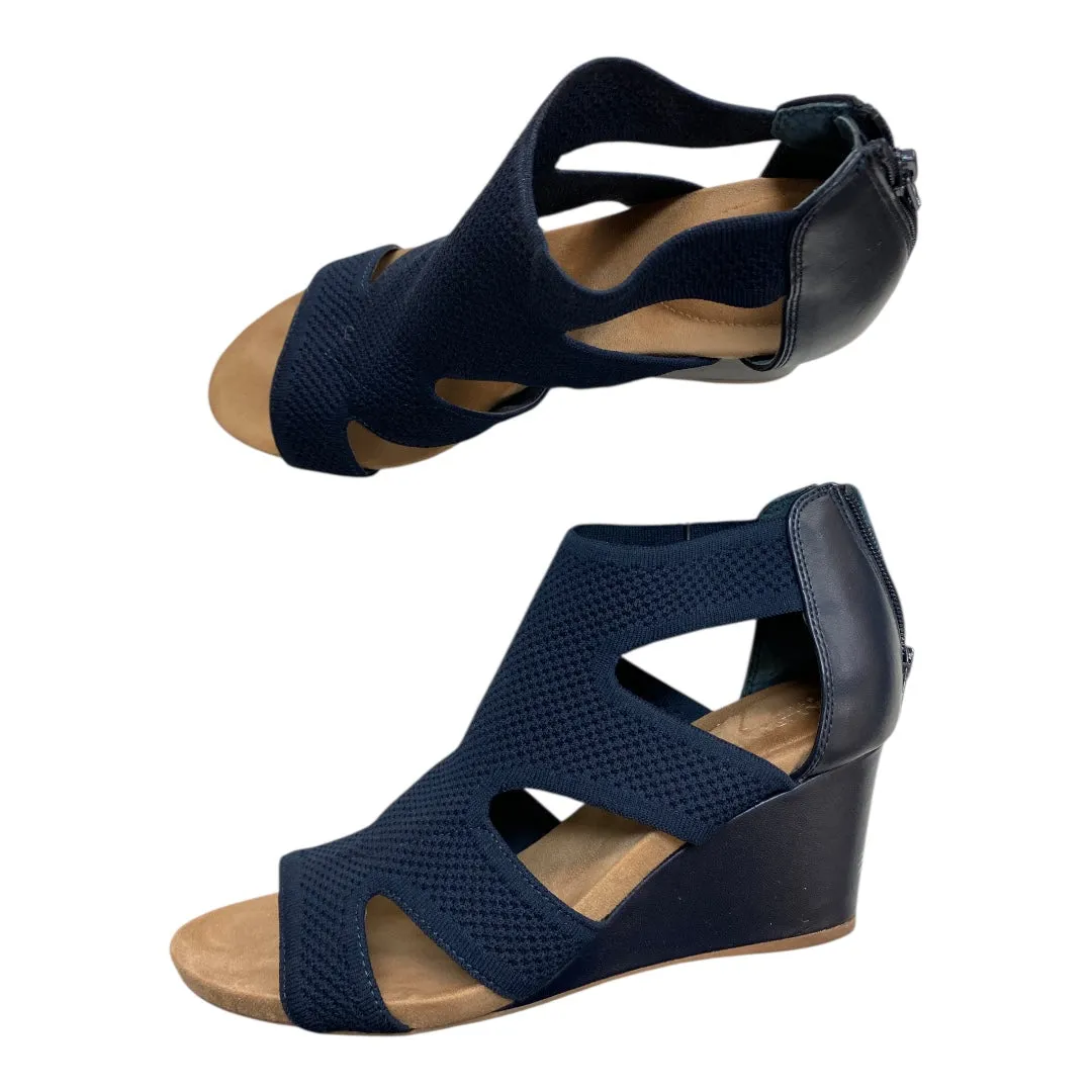 Sandals Heels Wedge By Alfani In Navy, Size:10