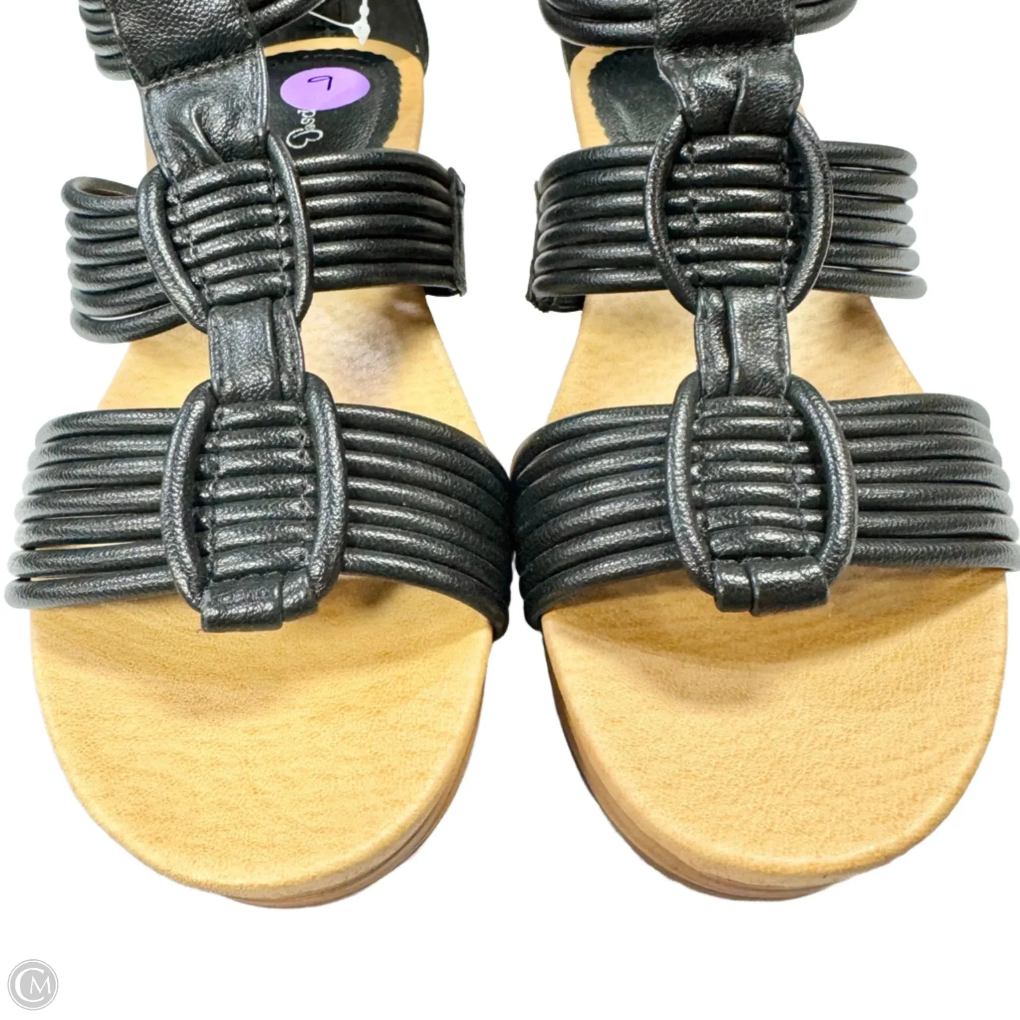 Sandals Heels Wedge By Bare Traps In Black, Size: 9