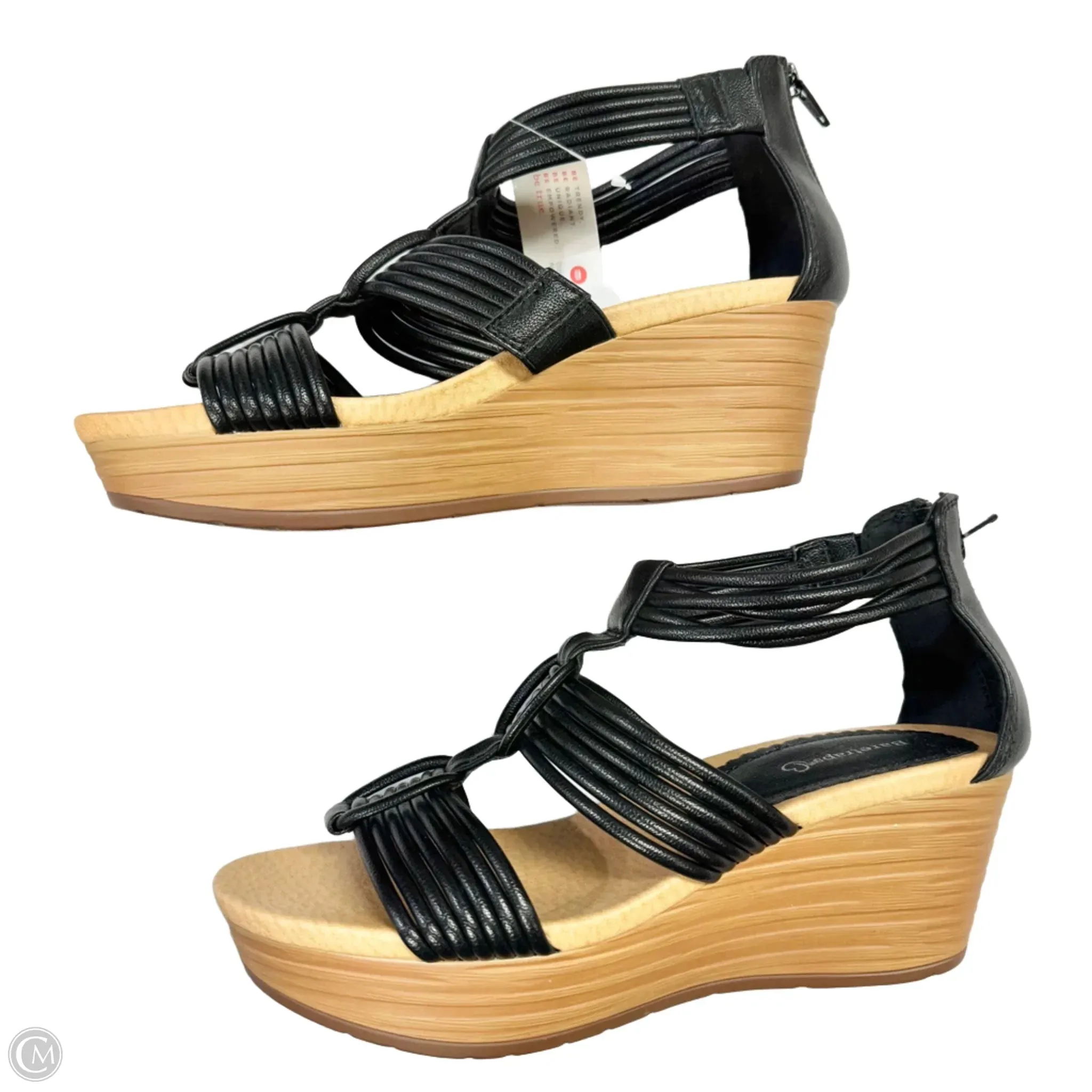 Sandals Heels Wedge By Bare Traps In Black, Size: 9