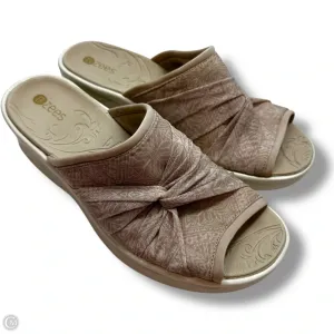Sandals Heels Wedge By Bzees In Beige, Size: 9