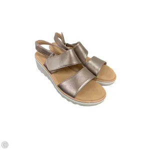Sandals Heels Wedge By Clarks In Gold, Size: 9