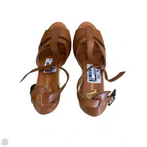 Sandals Heels Wedge By Clothes Mentor In Brown, Size: 9