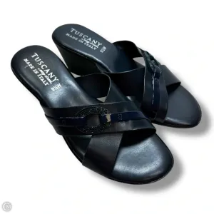 Sandals Heels Wedge By Easy Street In Navy, Size: 9.5