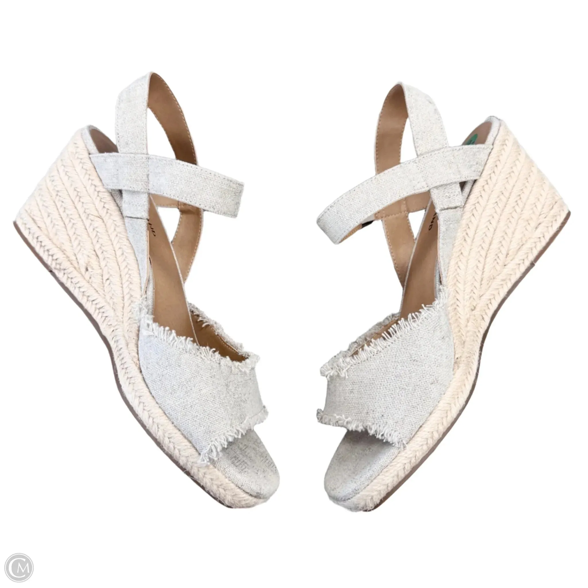 Sandals Heels Wedge By Lucky Brand In Taupe, Size: 9.5