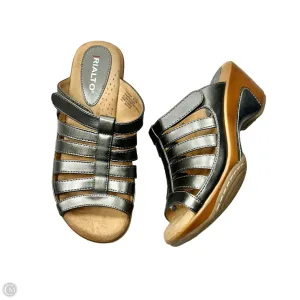 Sandals Heels Wedge By Rialto In Silver, Size: 6.5