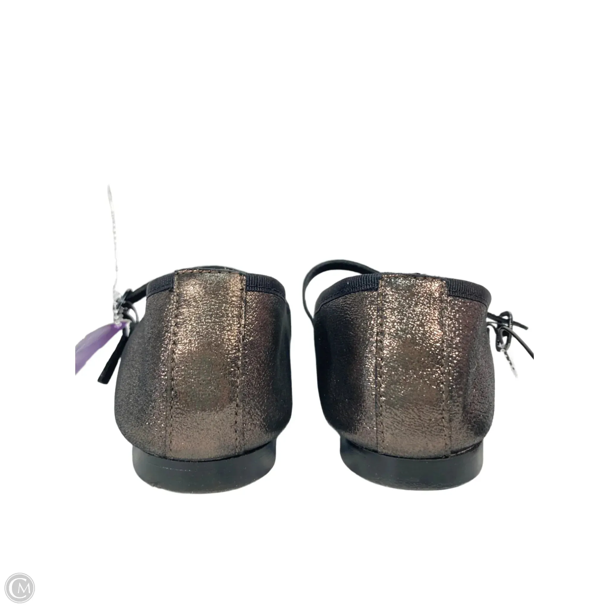 Shoes Flats By Clothes Mentor In Black & Gold, Size: 8.5