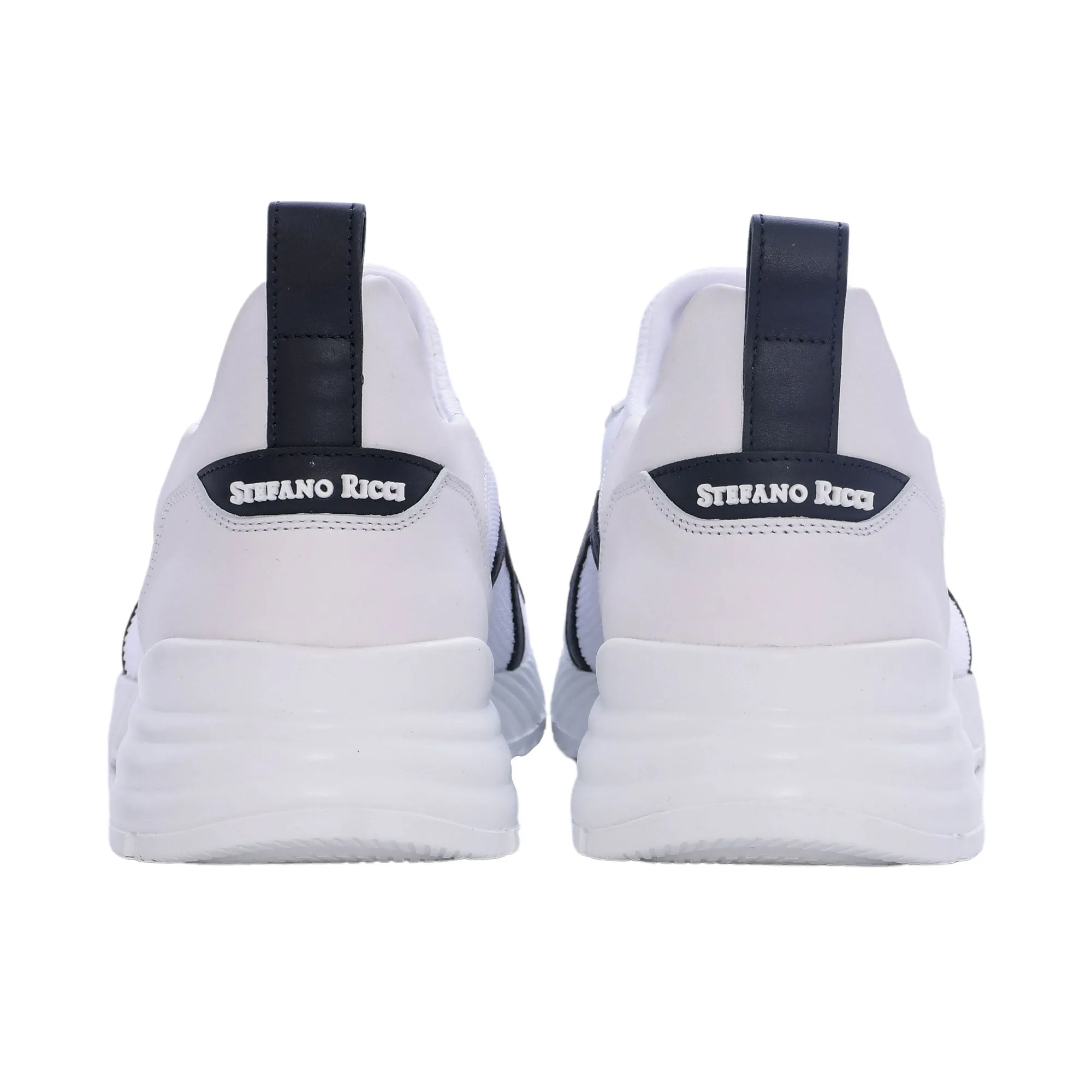 Stefano Ricci Men's White & Blue Sneaker