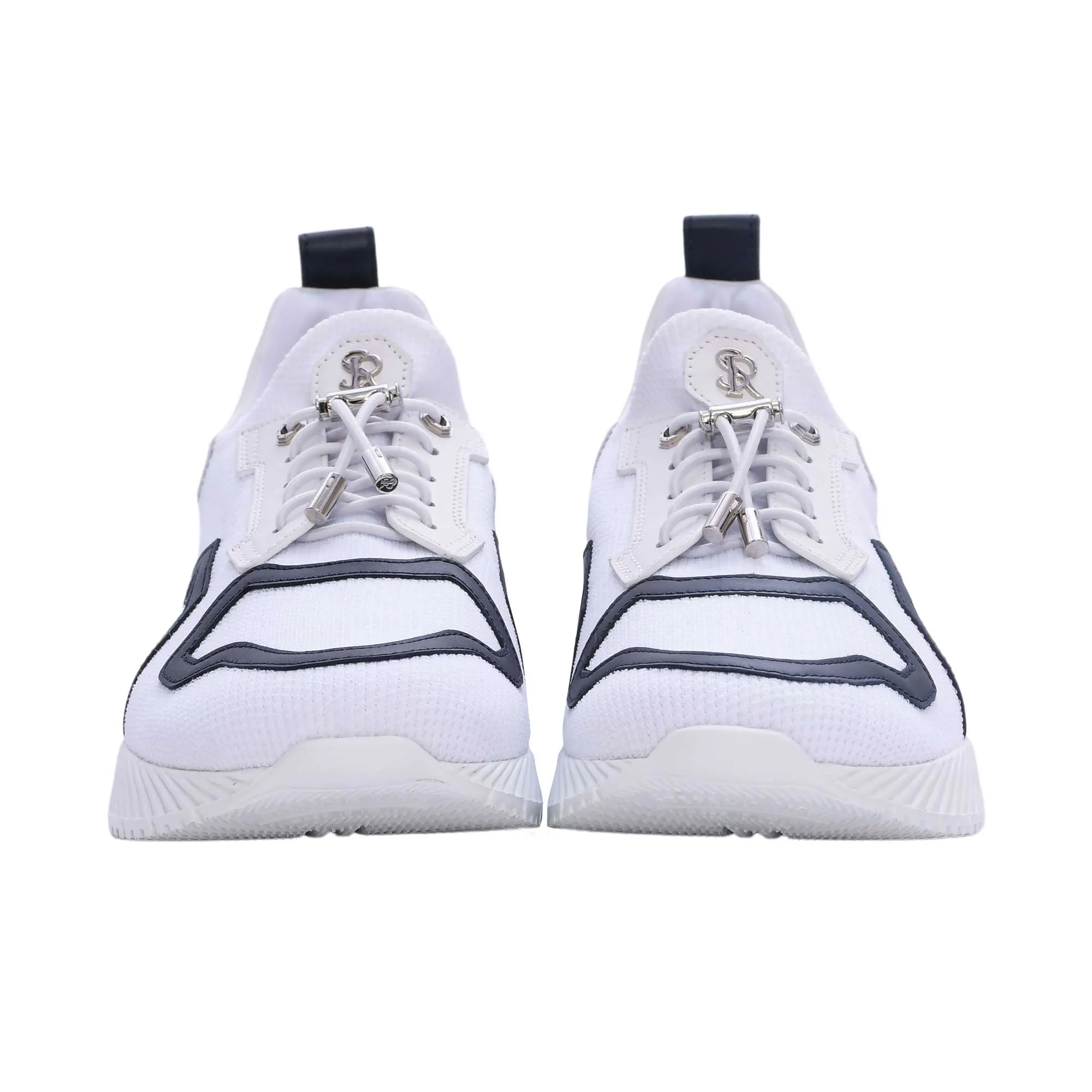 Stefano Ricci Men's White & Blue Sneaker