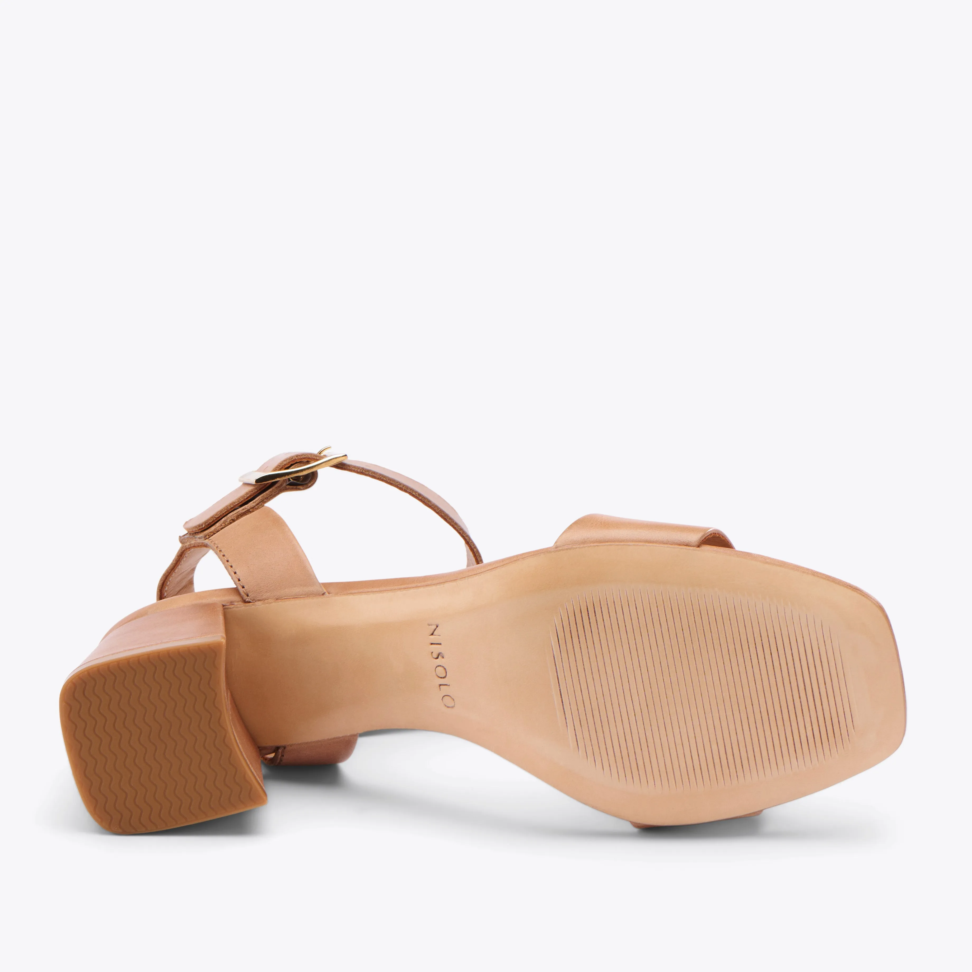 Stella Go-To Block Heel Sandal Almond -NISOLO