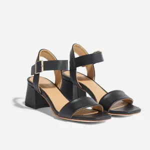 Stella Go-To Block Heel Sandal Black -NISOLO