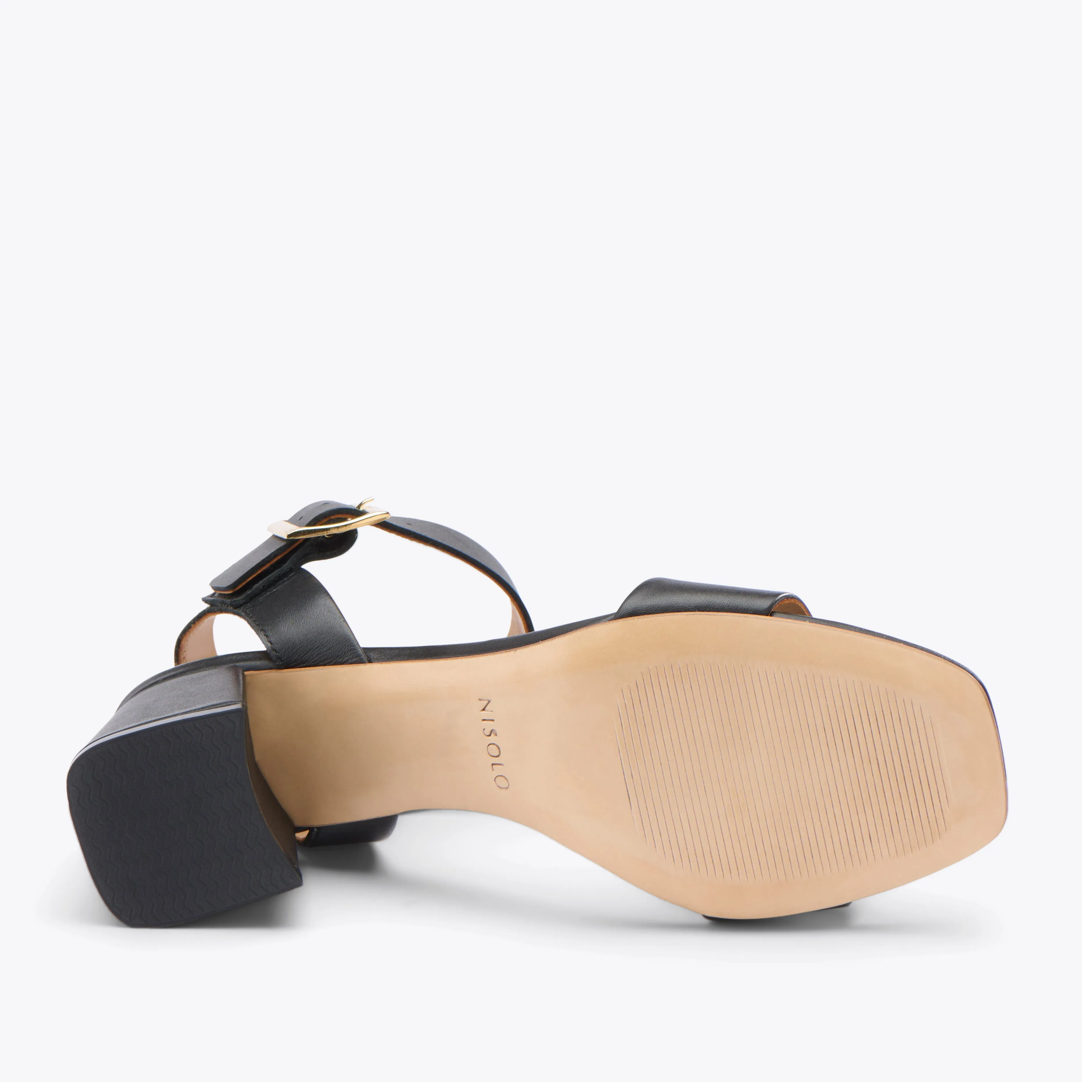Stella Go-To Block Heel Sandal Black -NISOLO
