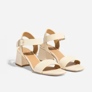 Stella Go-To Block Heel Sandal Bone -NISOLO