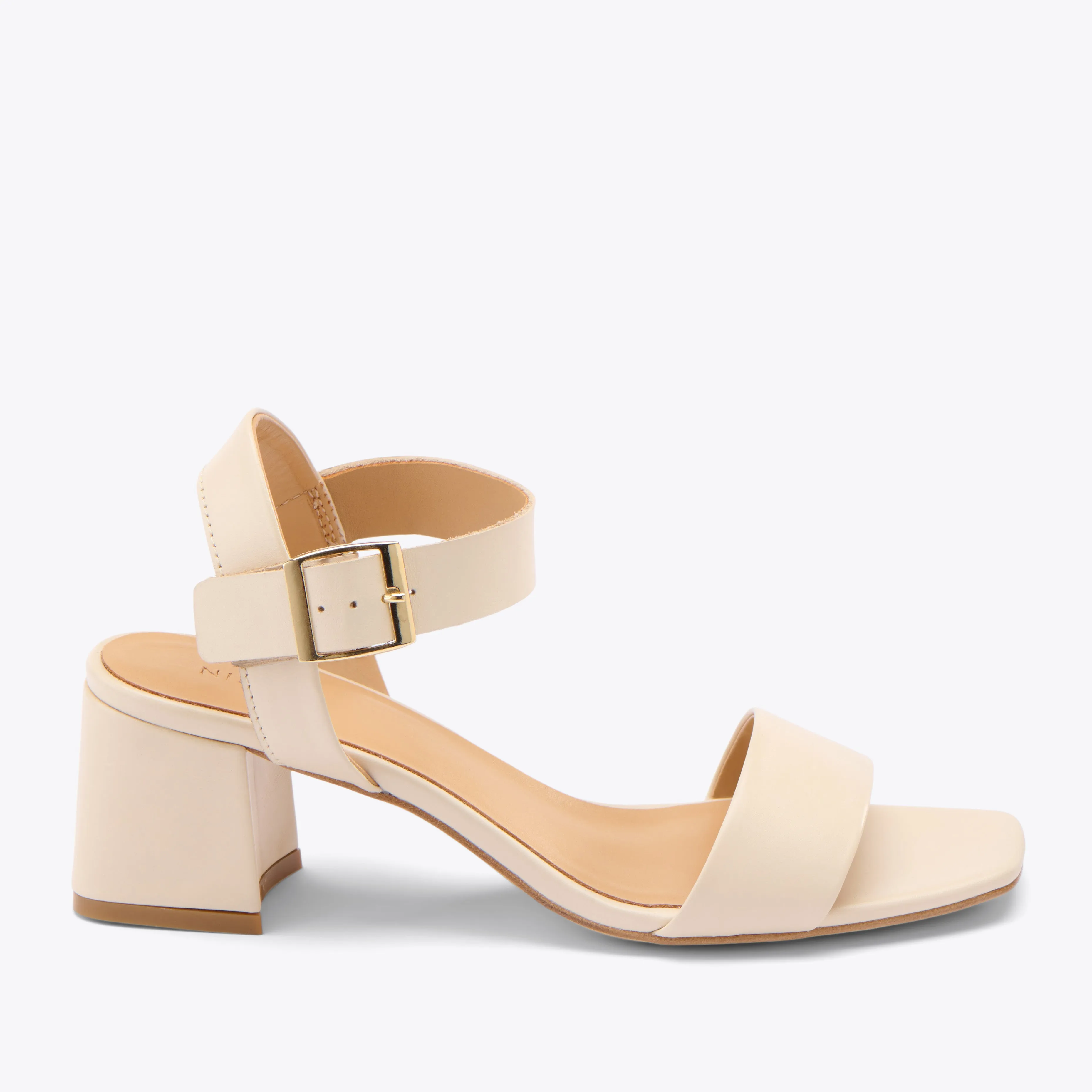 Stella Go-To Block Heel Sandal Bone -NISOLO