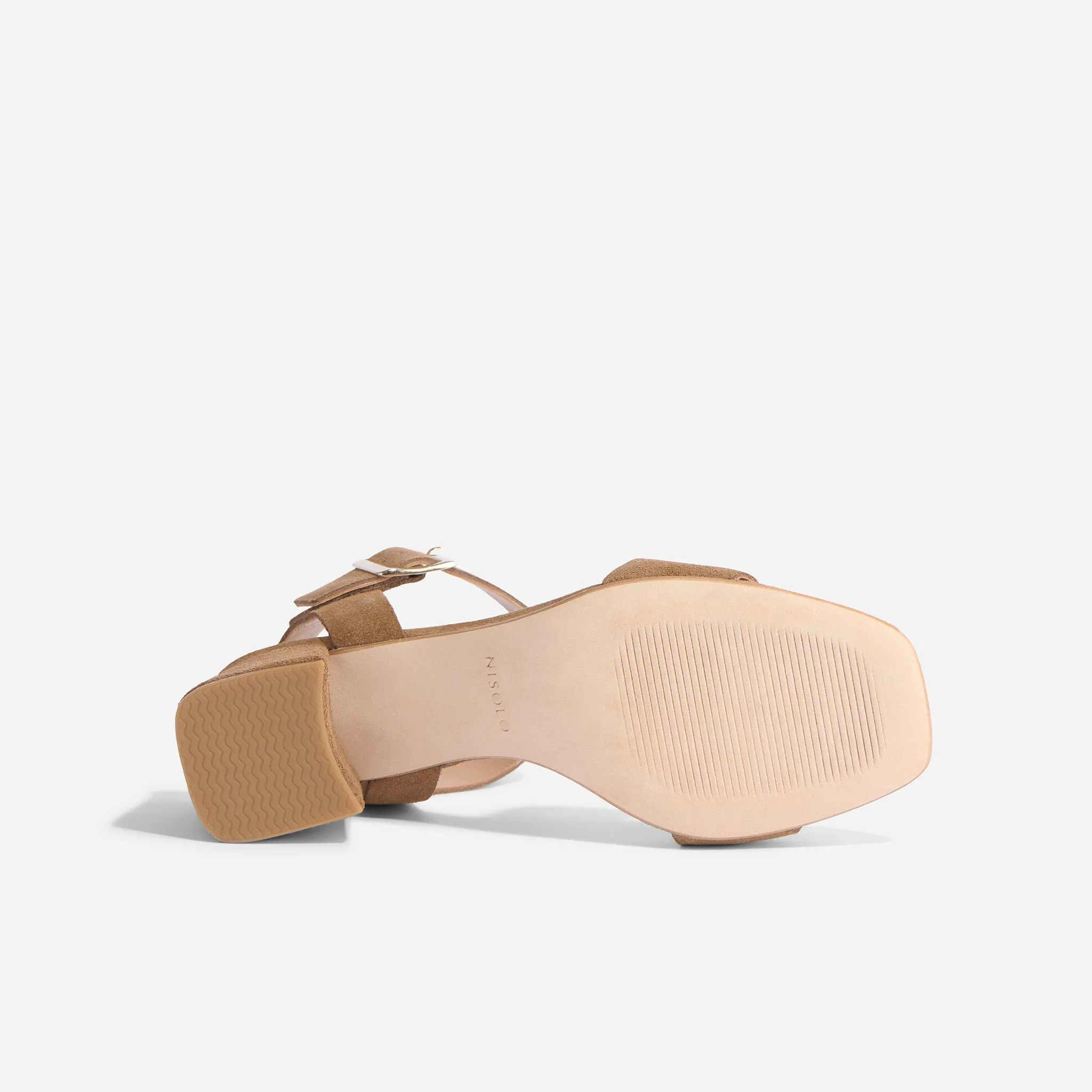 Stella Go-To Block Heel Taupe Suede -NISOLO