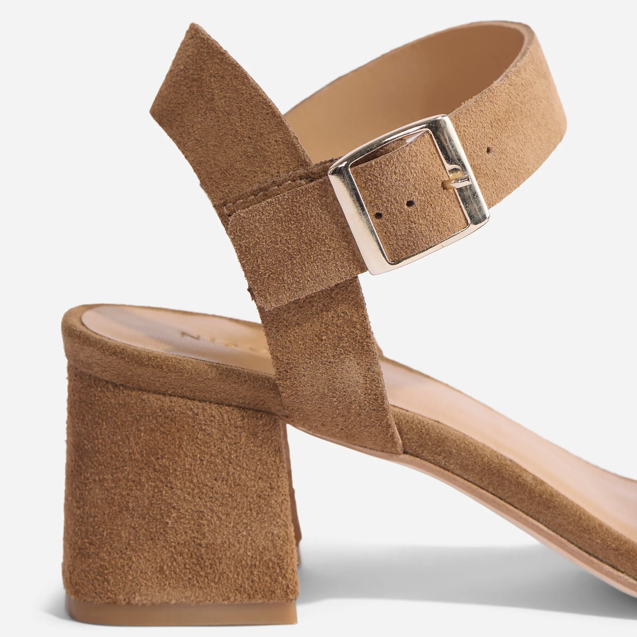 Stella Go-To Block Heel Taupe Suede -NISOLO
