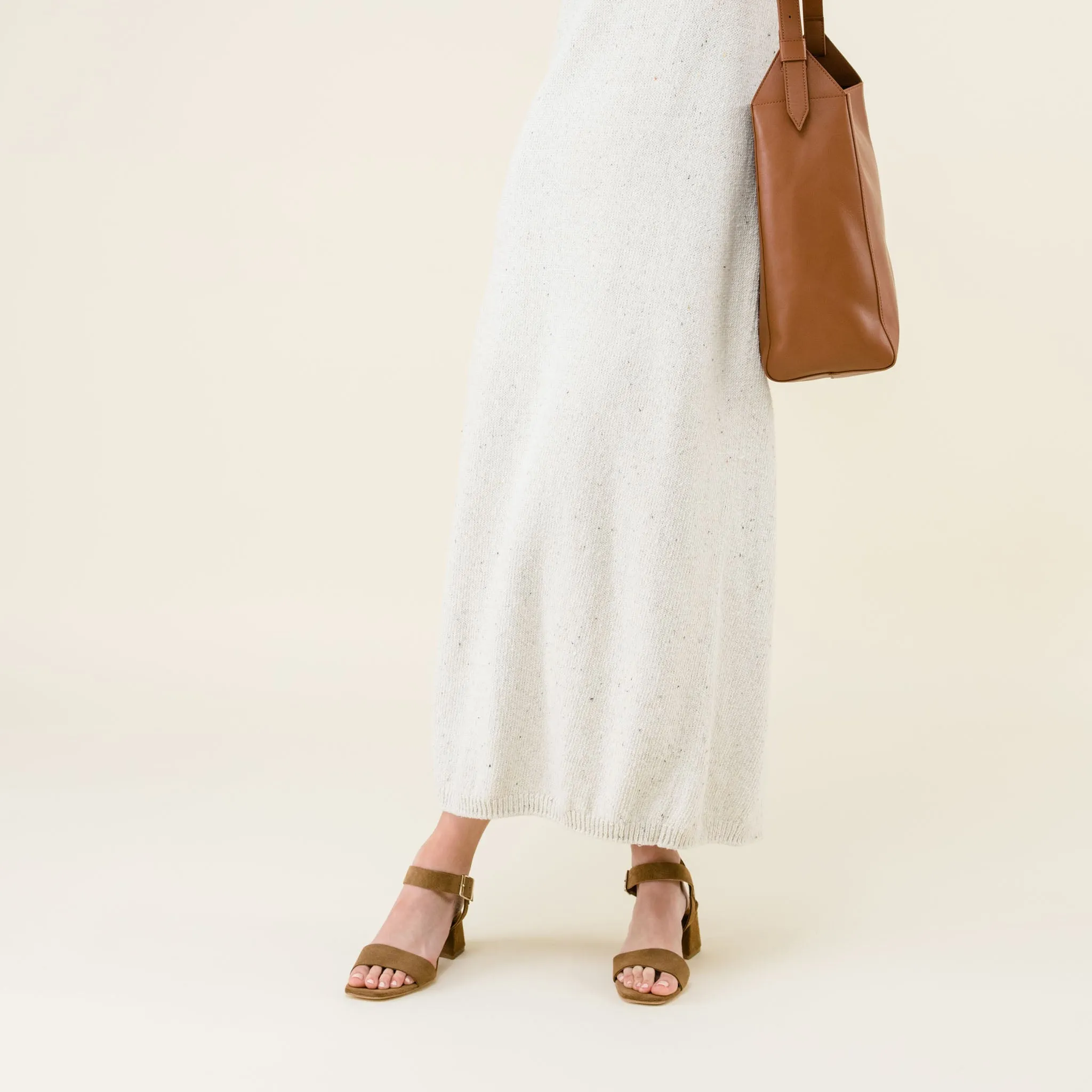 Stella Go-To Block Heel Taupe Suede -NISOLO