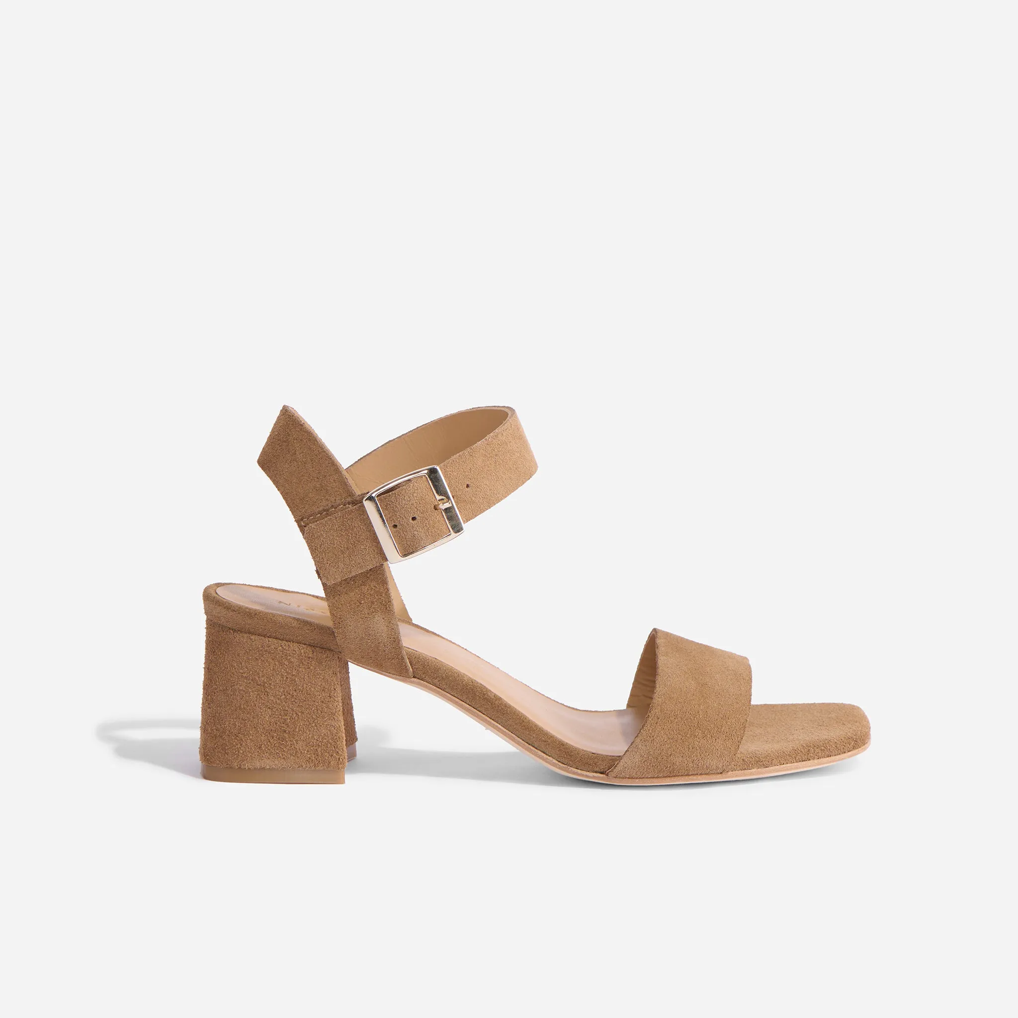Stella Go-To Block Heel Taupe Suede -NISOLO