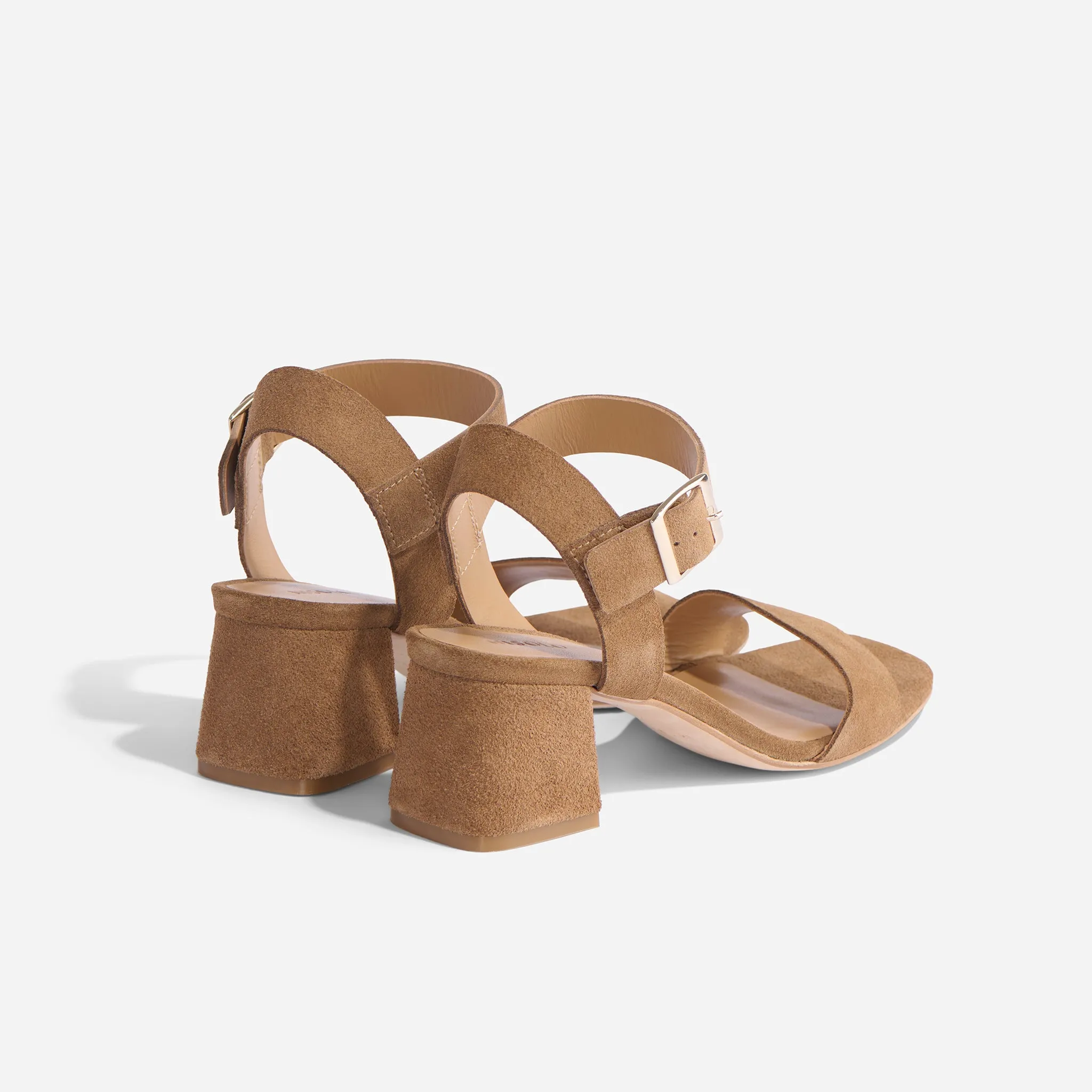 Stella Go-To Block Heel Taupe Suede -NISOLO