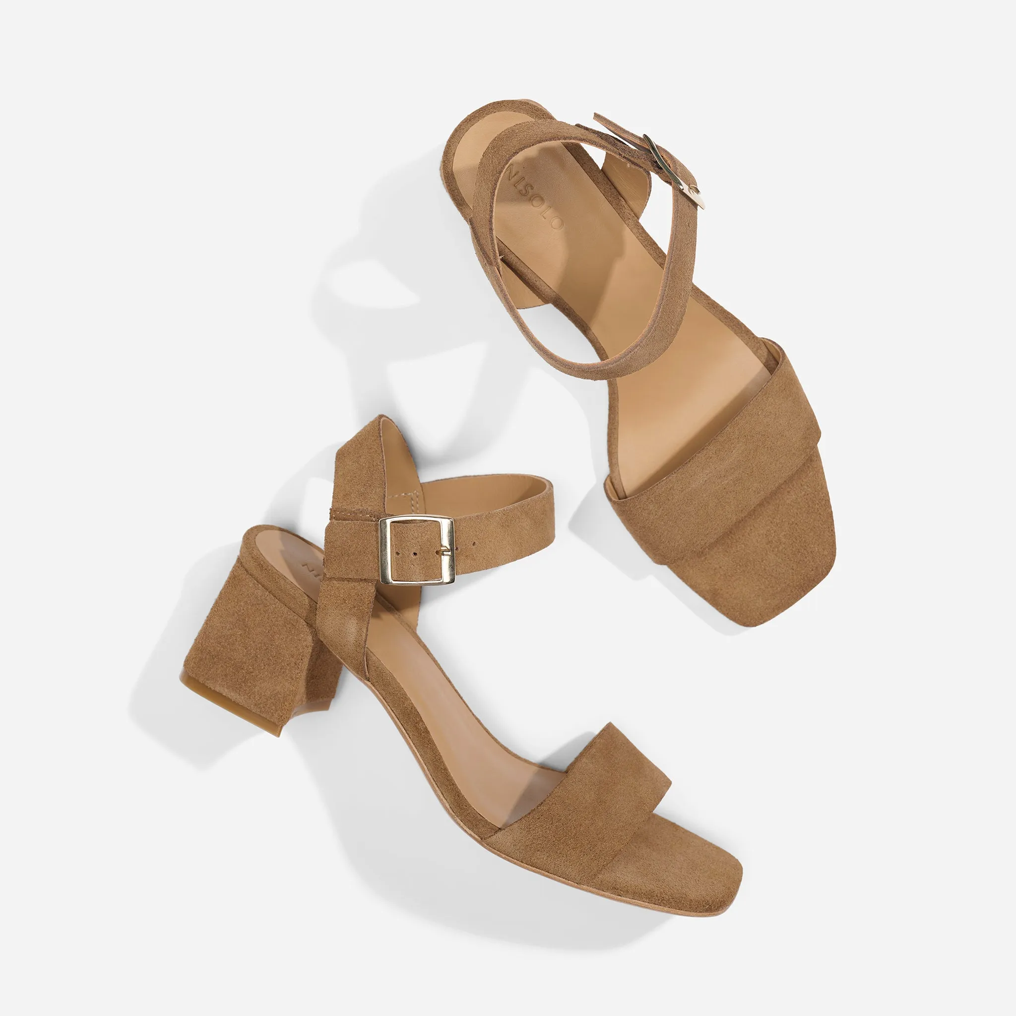 Stella Go-To Block Heel Taupe Suede -NISOLO