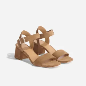 Stella Go-To Block Heel Taupe Suede -NISOLO