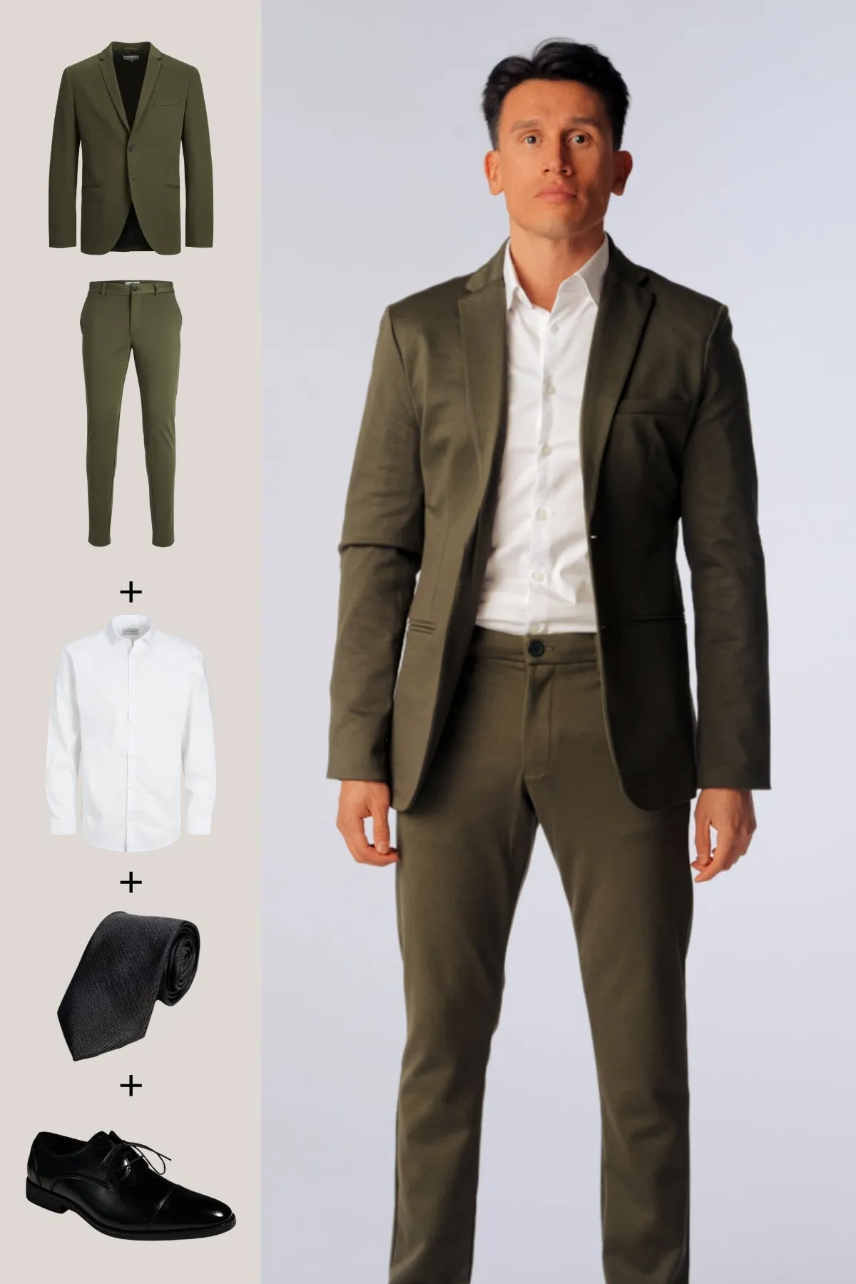 The Original Performance Suit (Dark Green)   Shirt, Tie & James Shoes - Package Deal