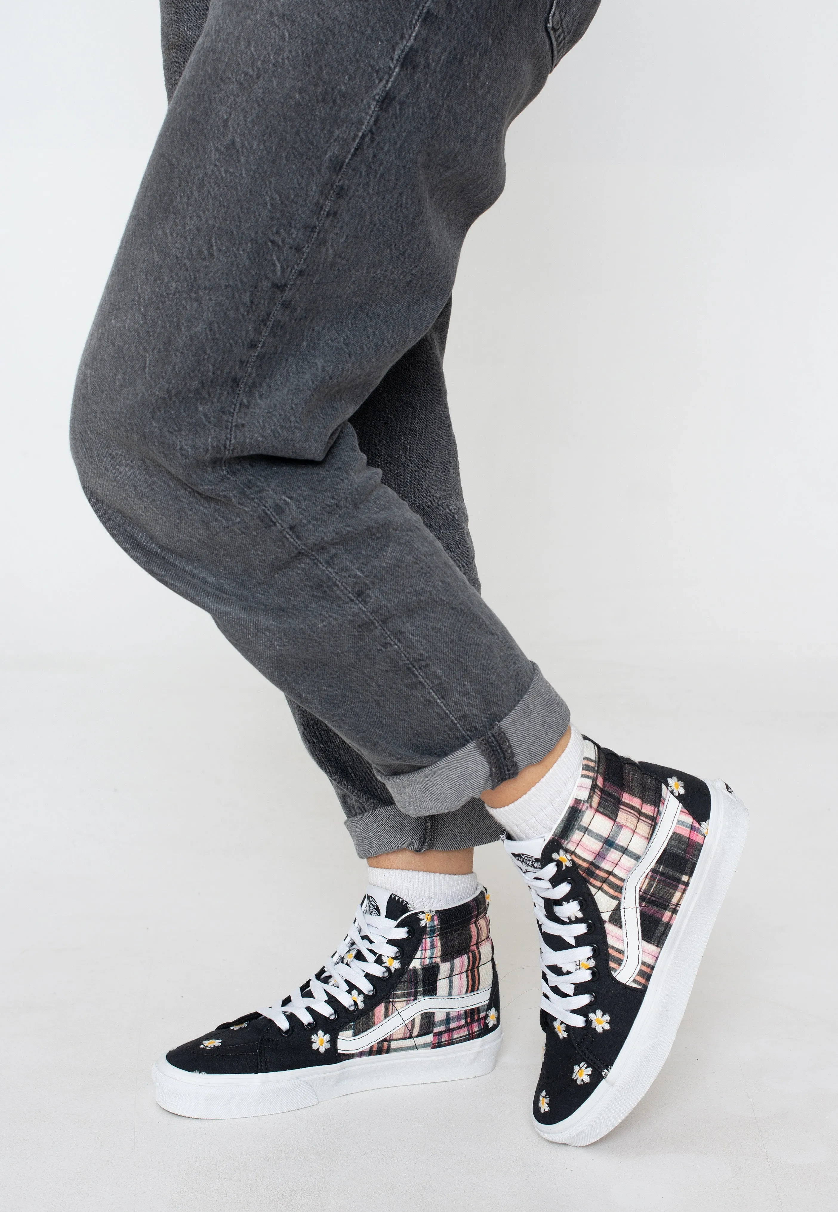 Vans - Sk8 Hi Floral Plaid Patchwork - Girl Shoes