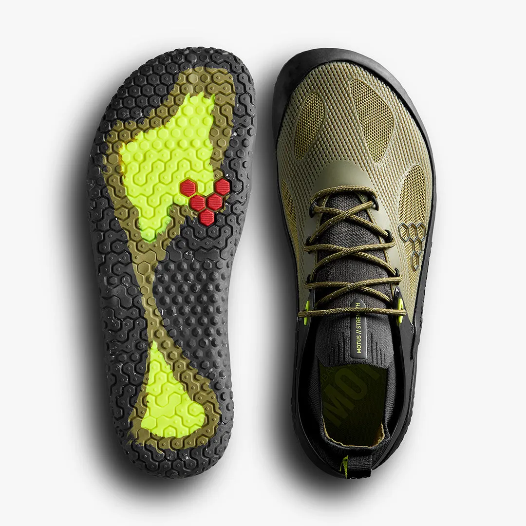Vivobarefoot Motus Strength Womens  Forest Green / Acid Lime