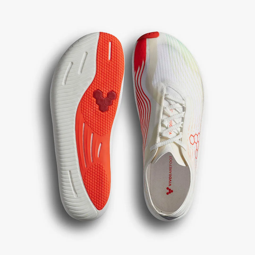 Vivobarefoot Primus Flow Mens  Bright White/Neon Orange