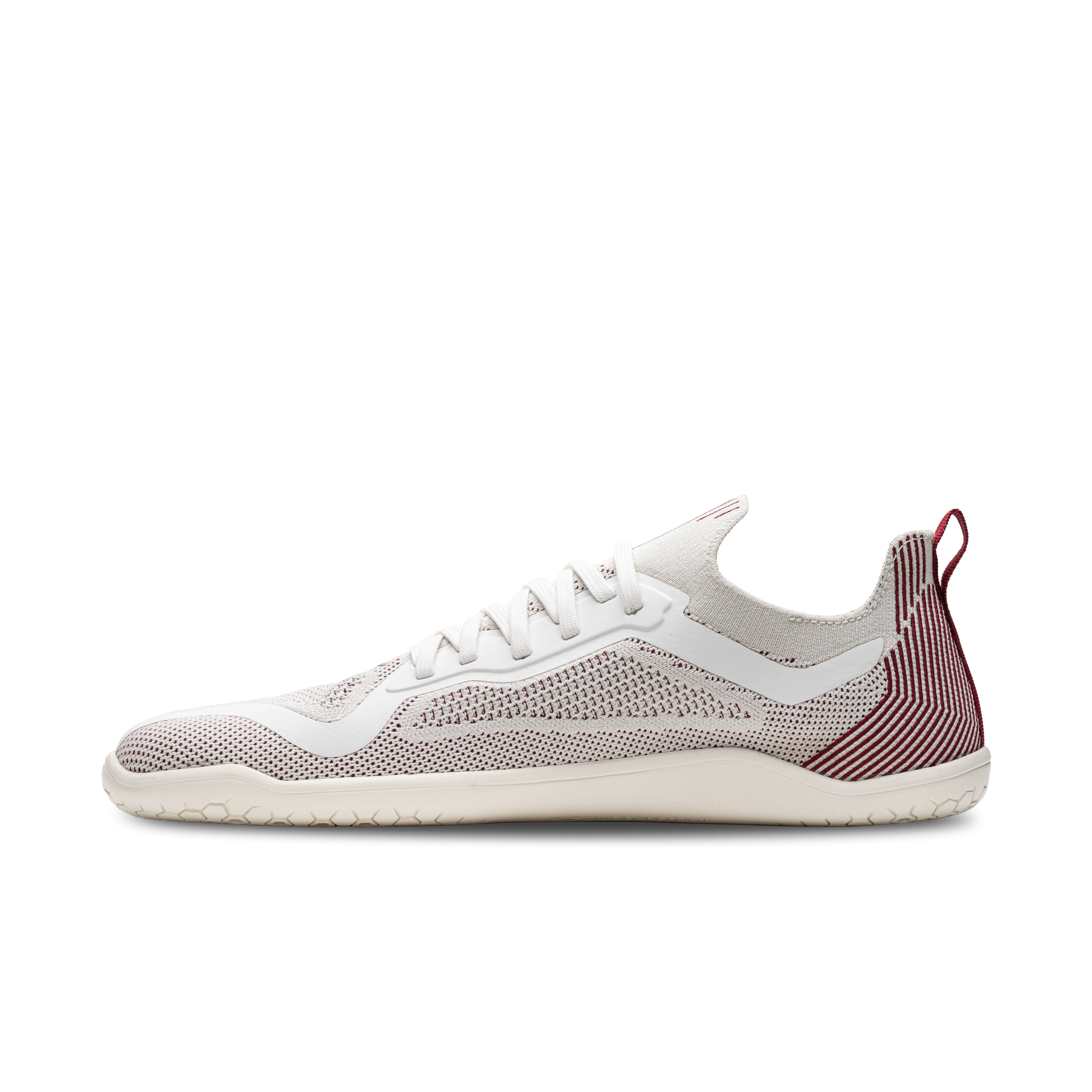 Vivobarefoot Primus Lite Knit Mens Off White / Burgundy