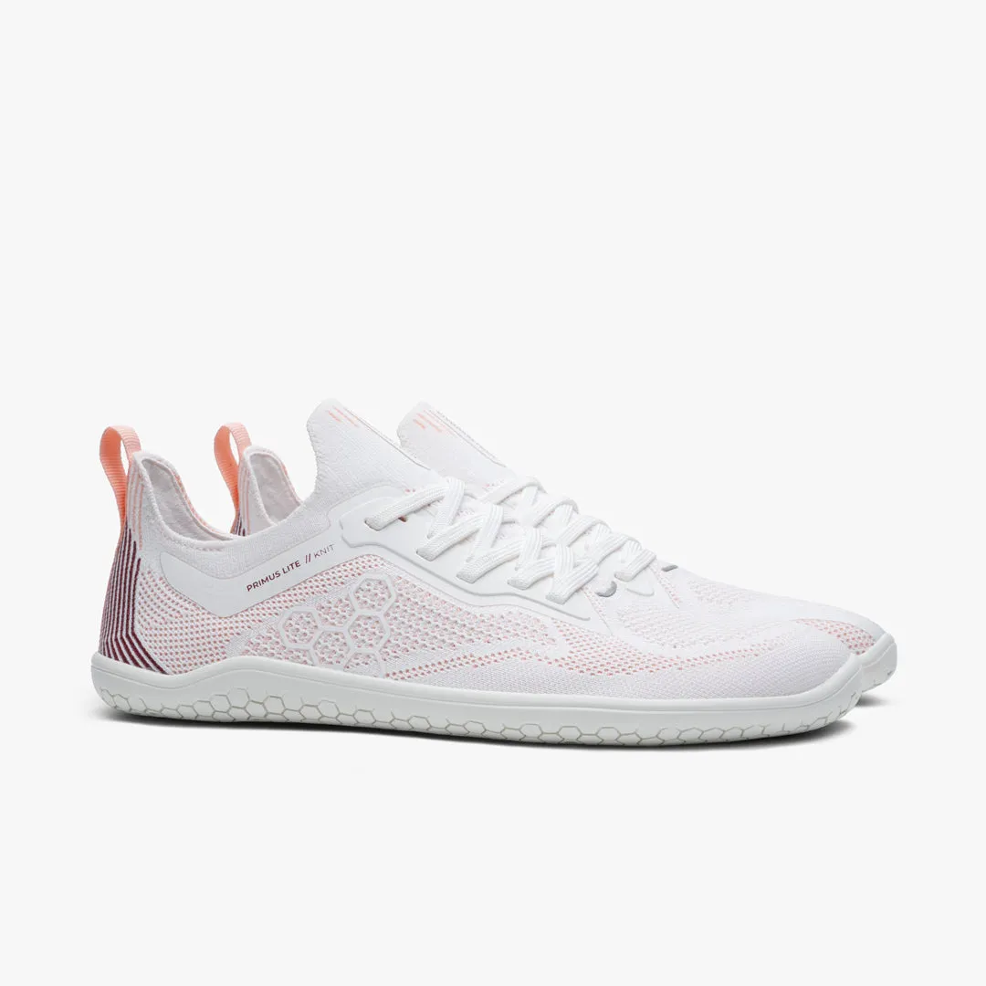 Vivobarefoot Primus Lite Knit Womens  White/Peach Melba