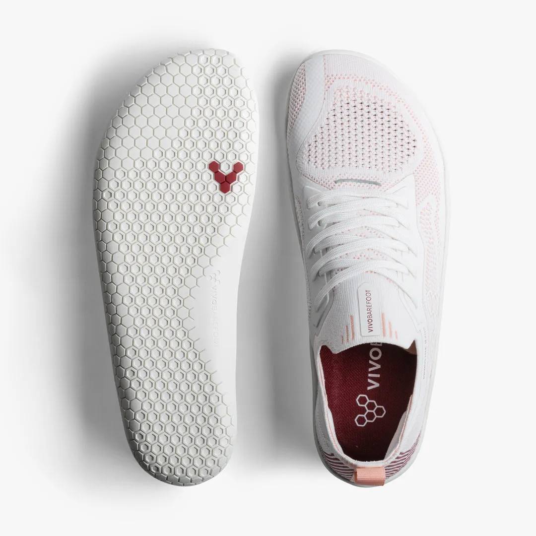 Vivobarefoot Primus Lite Knit Womens  White/Peach Melba