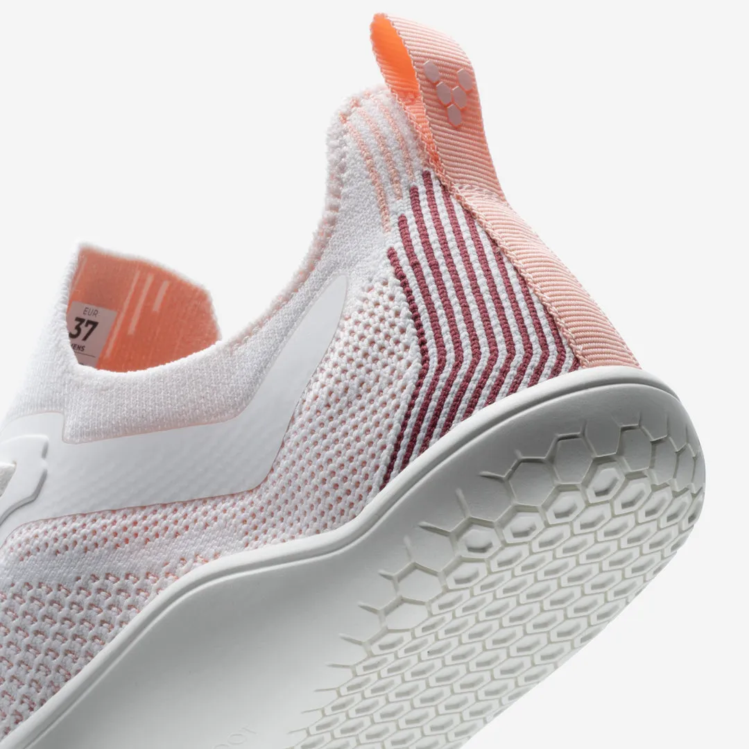 Vivobarefoot Primus Lite Knit Womens  White/Peach Melba