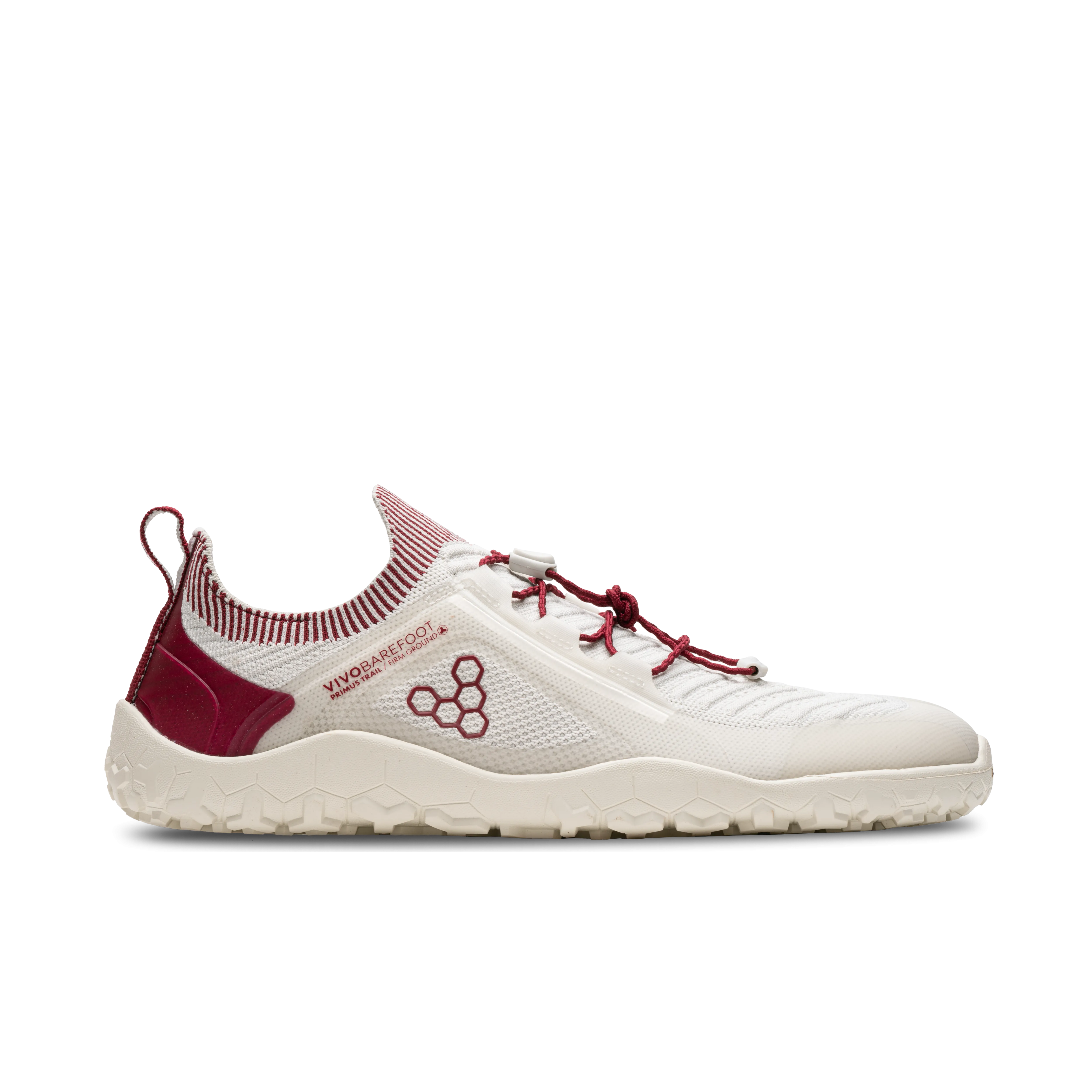 Vivobarefoot Primus Trail Knit FG Mens  Limestone/Rumba Red