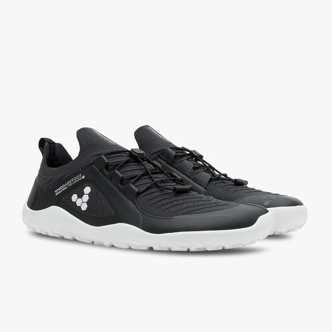 Vivobarefoot Primus Trail Knit FG Mens  Obsidian/White