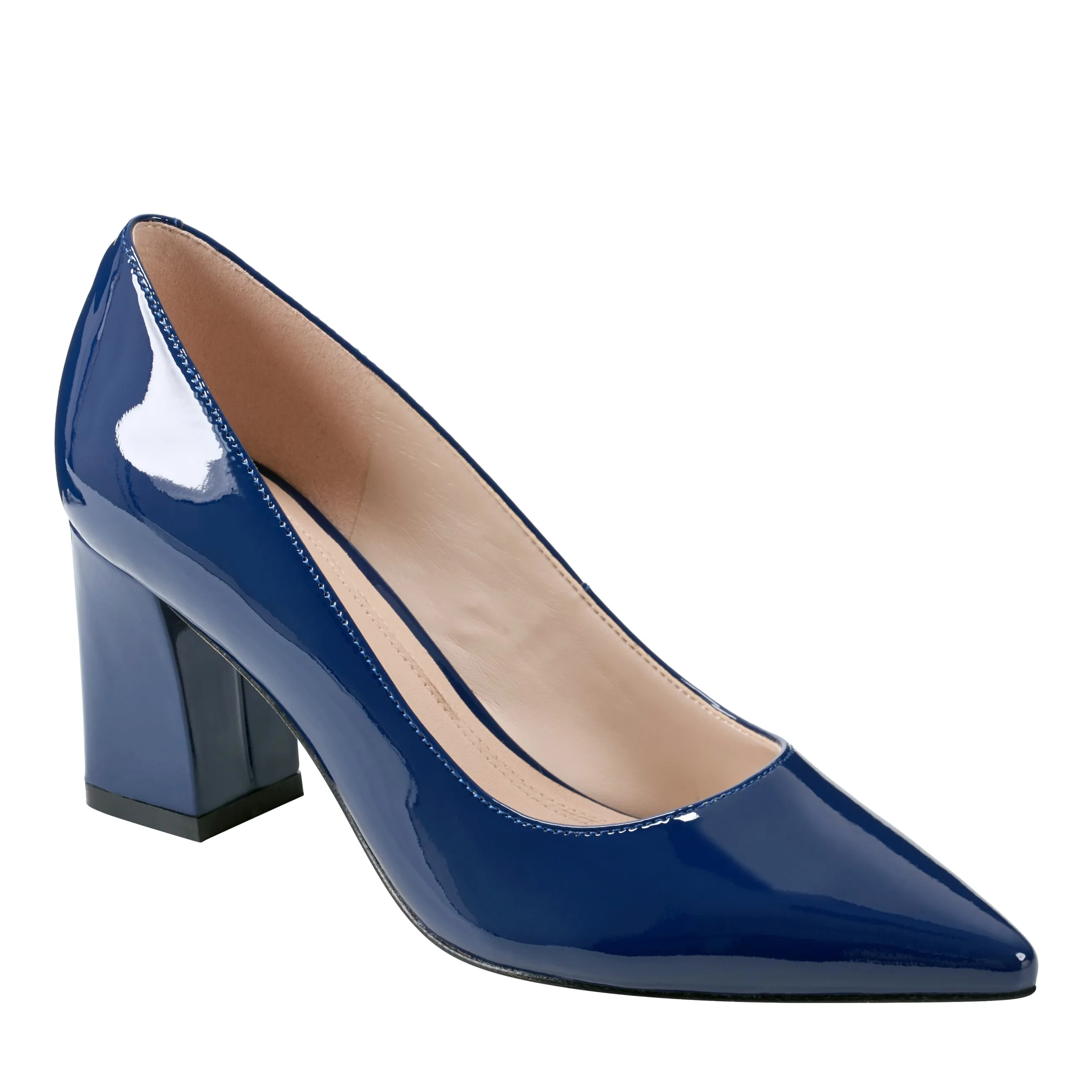 Zala Block Heel Pointy Toe Pump -MARC FISHER