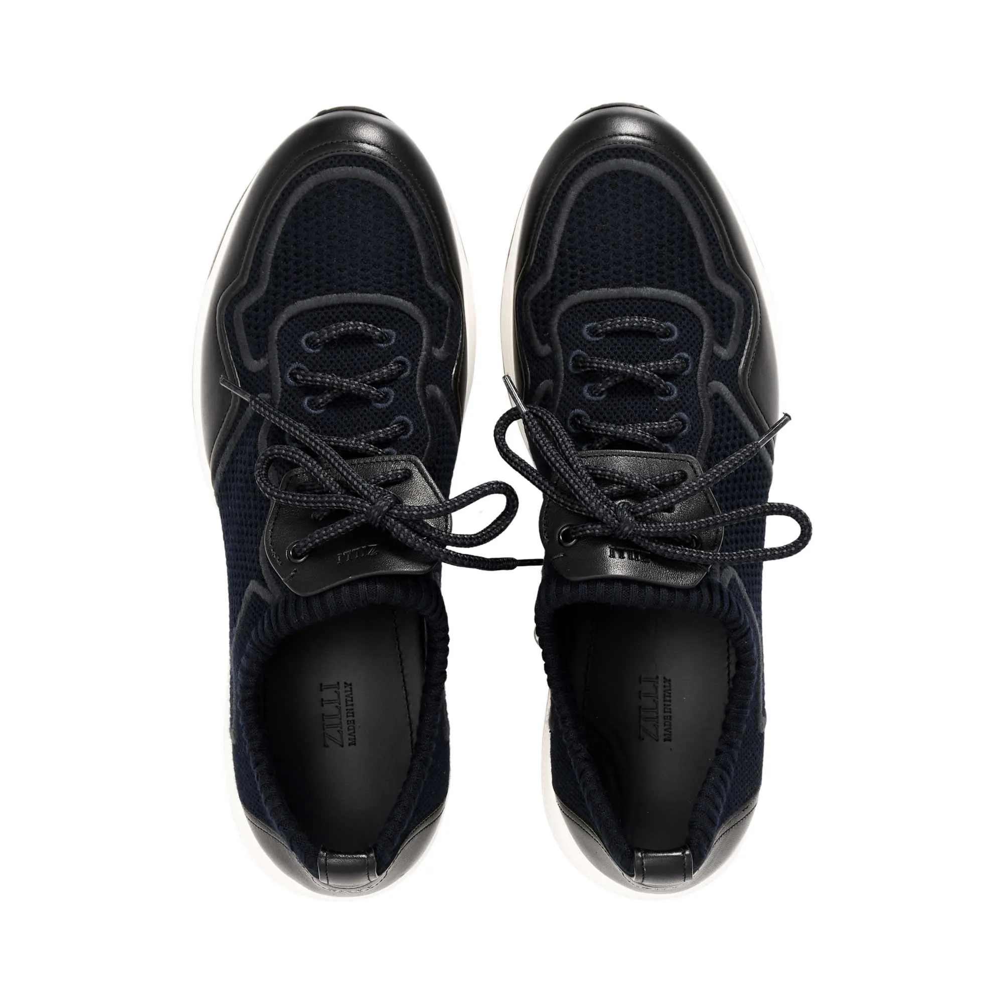 Zilli Men's Knit and Leather Sneaker