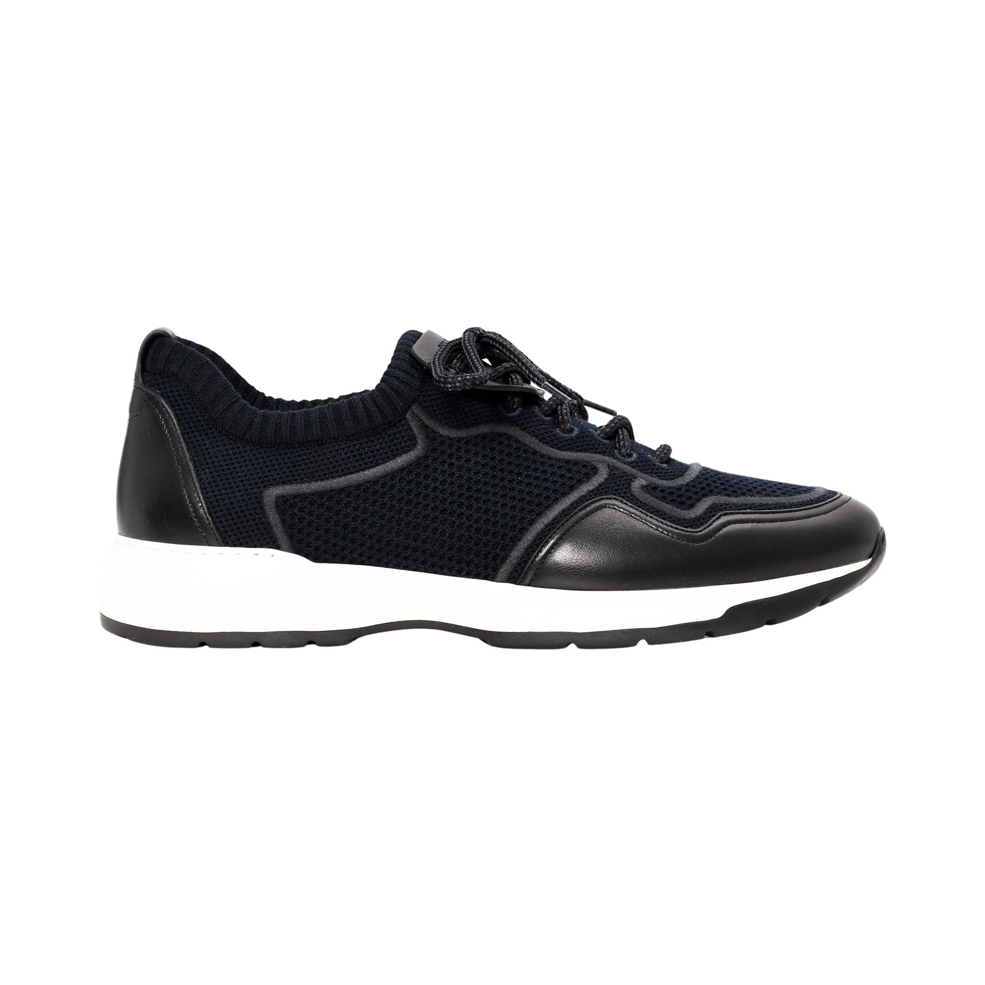 Zilli Men's Knit and Leather Sneaker